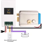 Tinxy Door Lock with WiFi Controller and Door Sensor (White) (Works with Alexa & Google)