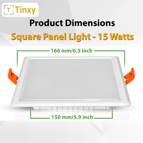 Smart 15 Watts 3 in 1 Square Panel Ceiling Color Changing Light (Cool White/Warm White/Natural White)